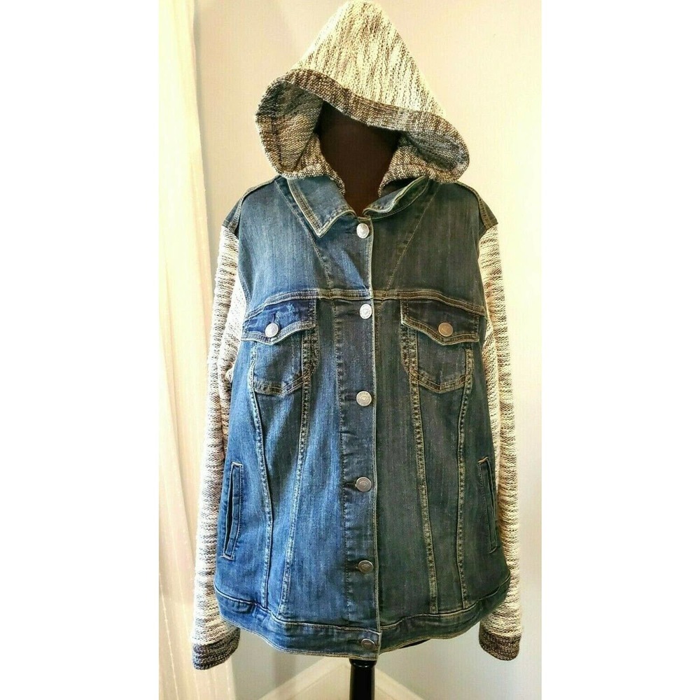 TORRID French Terry Sleeve Denim Sweater Jacket